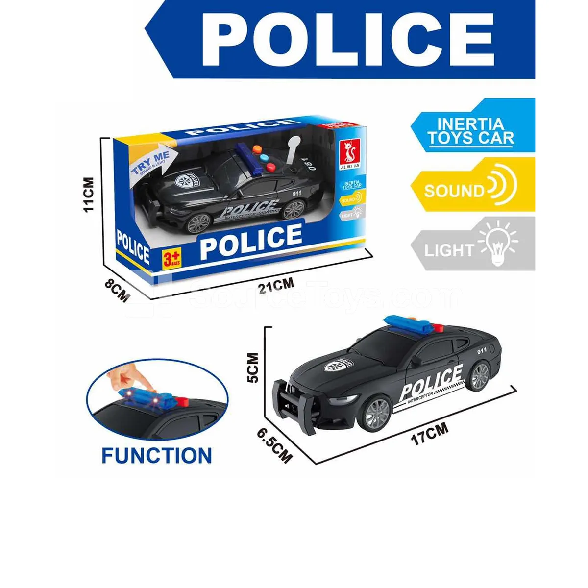 Inertia Police Car with Lights & Sounds Inertia Police Car with Lights & Sounds