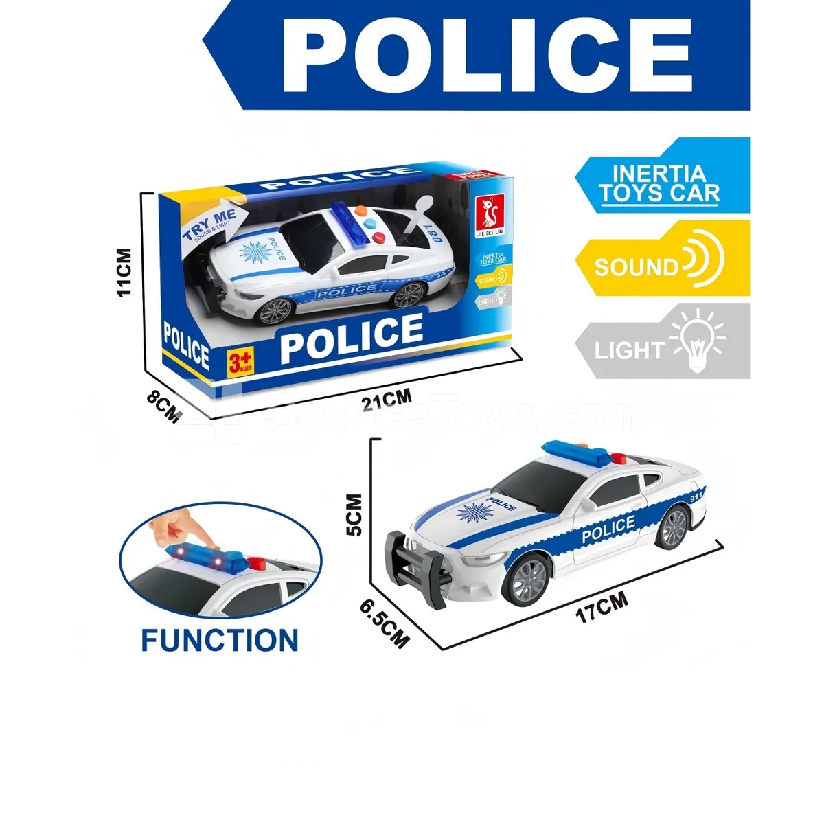 Inertia Police Car with Lights & Sounds Inertia Police Car with Lights & Sounds