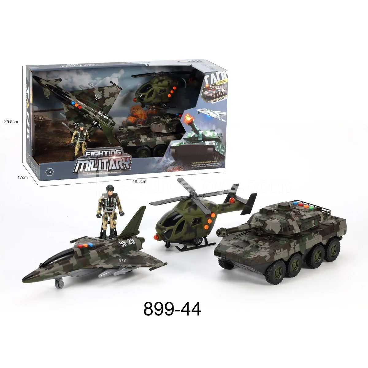 Friction-Powered Military Playset with Lights & Sounds Friction-Powered Military Playset with Lights & Sounds