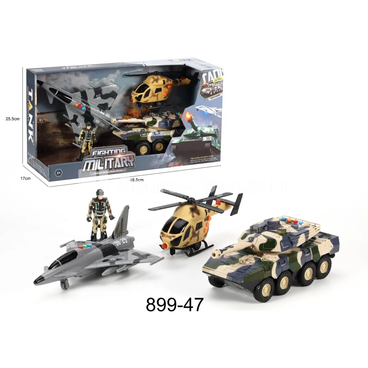 Friction-Powered Light & Sound Military Set Friction-Powered Light & Sound Military Set