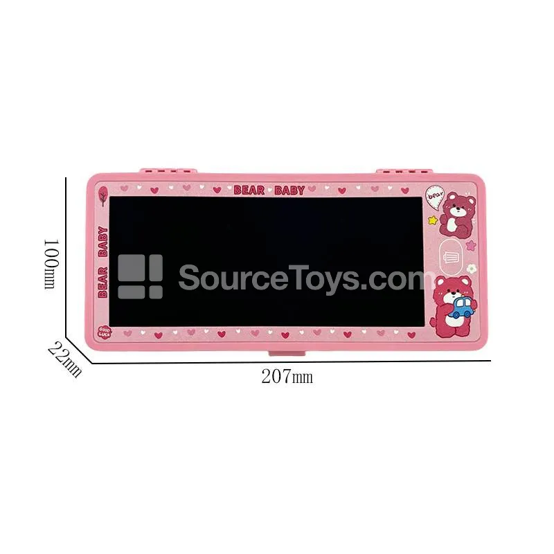LCD Writing Tablet with Colorful Pen Case and Cartoon Sticker