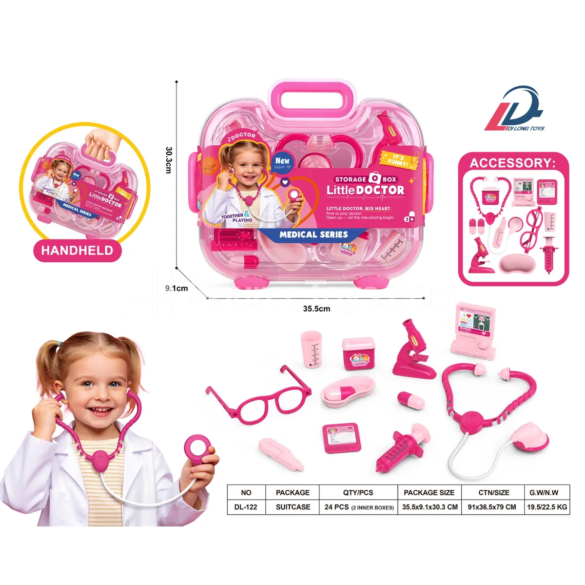 Large Transparent Doctor Pretend-Play Carry Case
