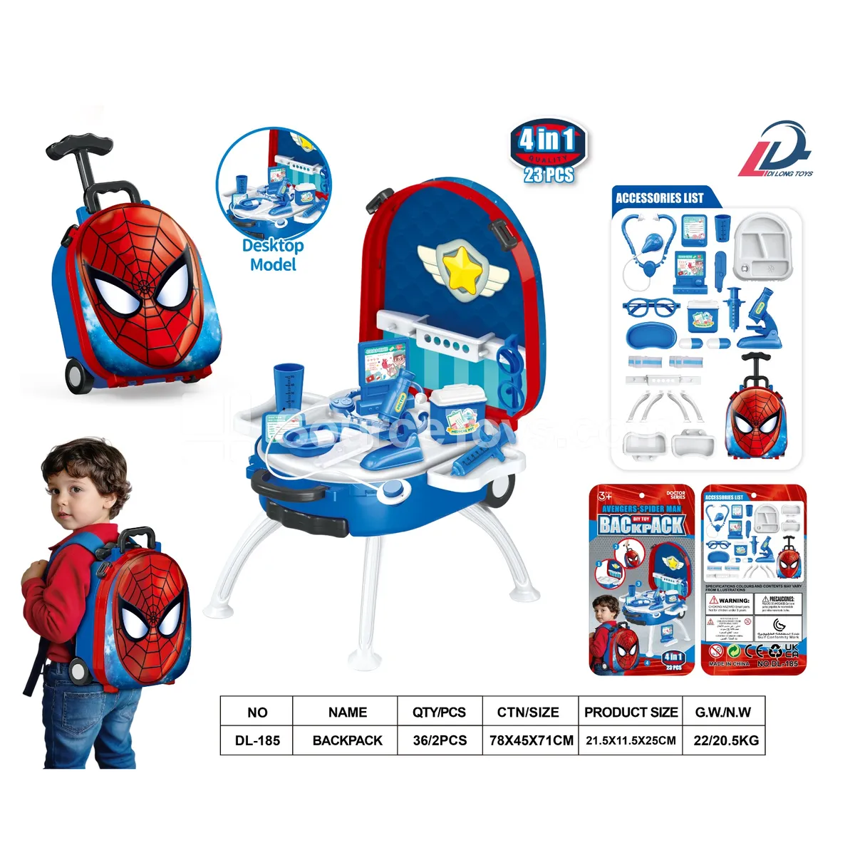 4-in-1 Alloy Backpack Suitcase Set with Medical Tools