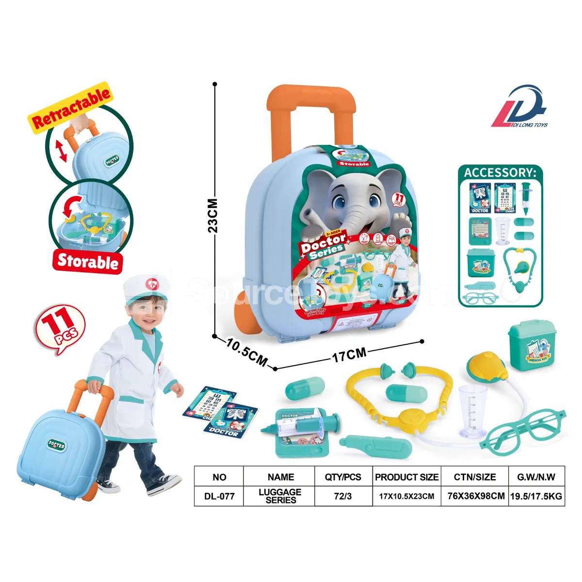Animal Rolling Suitcase (Male Doctor)