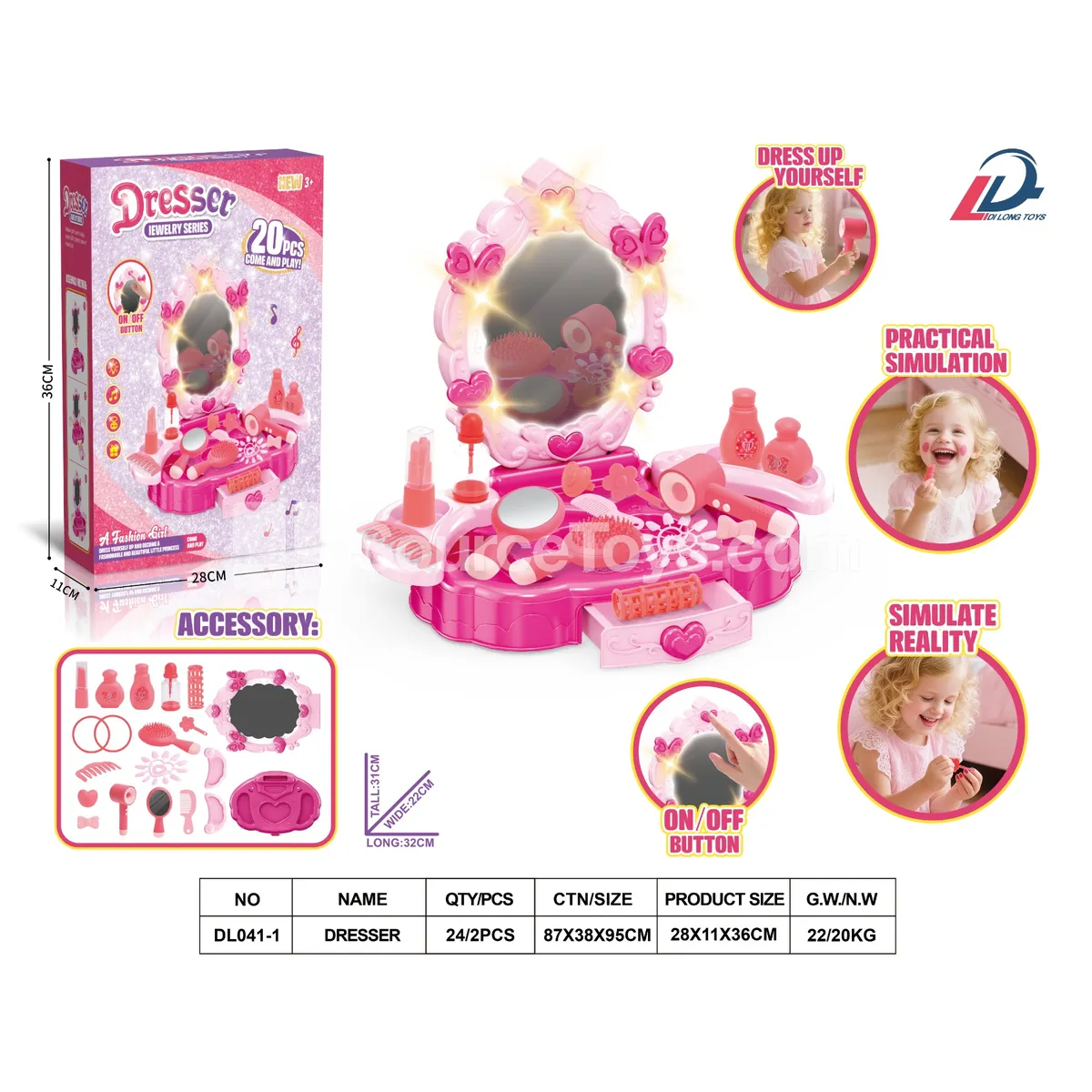 Butterfly Drawer Pretend-Play Vanity with Lights & Music Butterfly Drawer Pretend-Play Vanity with Lights & Music
