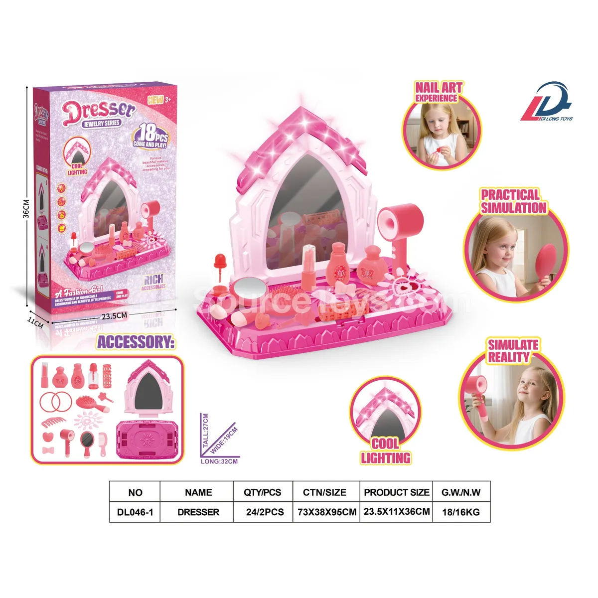 Pretend-Play Vanity Table with Lights Pretend-Play Vanity Table with Lights