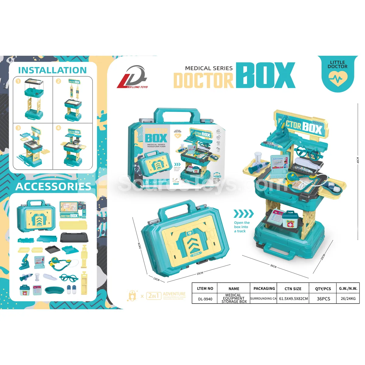 2-in-1 Doctor Pretend-Play Medical Kit Carry Case 2-in-1 Doctor Pretend-Play Medical Kit Carry Case
