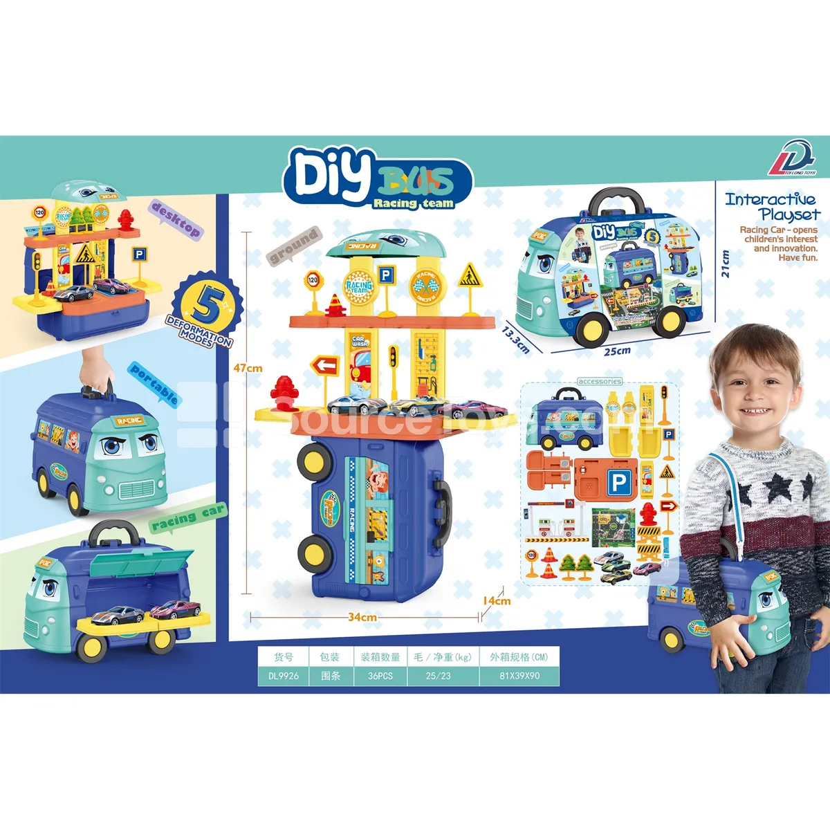 5-in-1 Pretend-Play Bus Storage Vehicle DIY 5-in-1 Pretend-Play Bus Storage Vehicle DIY