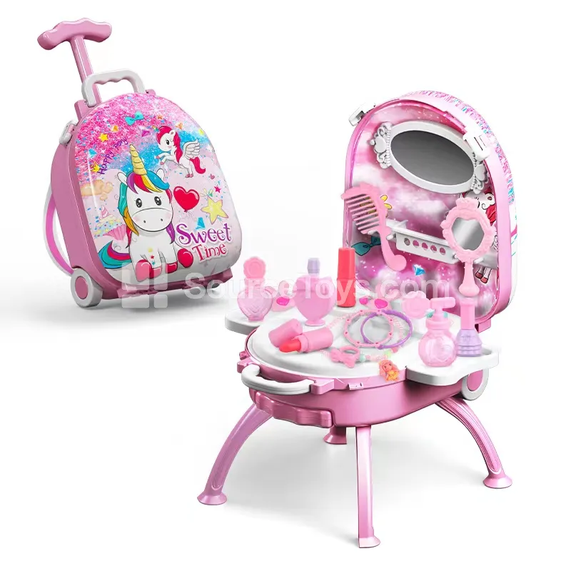 Unicorn 4-in-1 Suitcase Trolley Alloy Backpack Set Girl Pretend-Play Vanity Accessories Children DIY Educational Toy Unicorn 4-in-1 Suitcase Trolley Alloy Backpack Set Girl Pretend-Play Vanity Accessories Children DIY Educational Toy