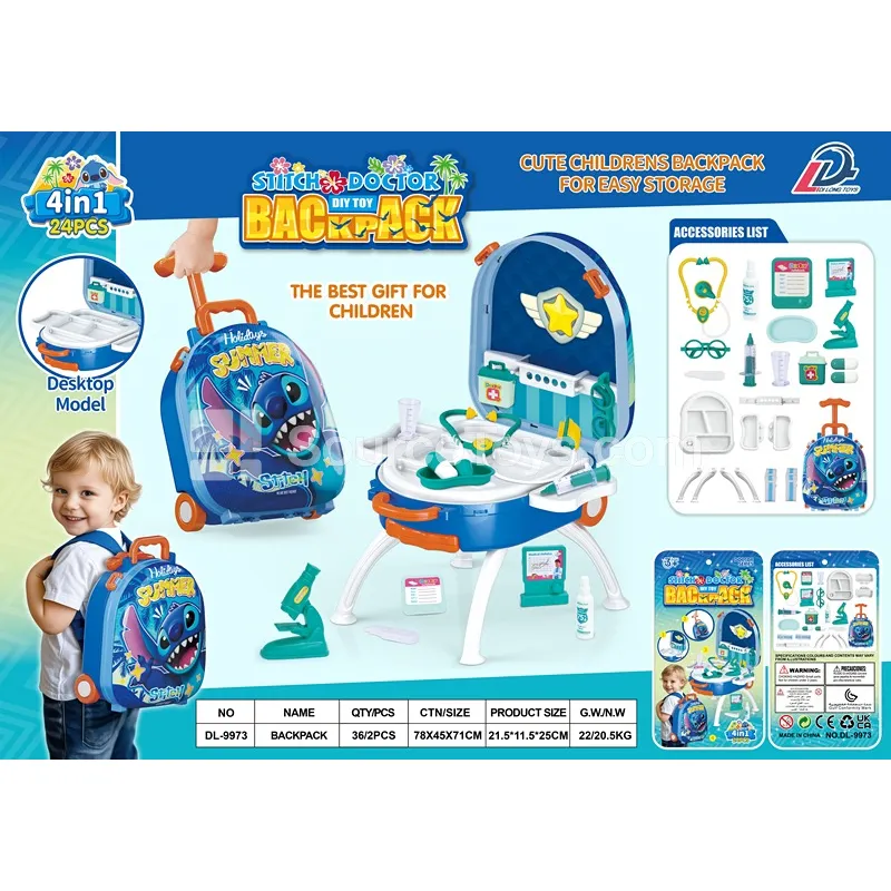 4-in-1 Suitcase with Medical Toys & Backpack Set 4-in-1 Suitcase with Medical Toys & Backpack Set
