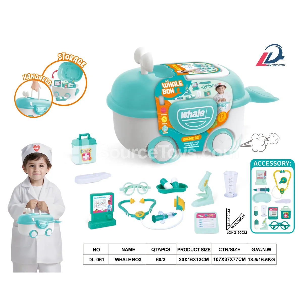 Pretend-Play Doctor Kit in Whale-Shaped Carry Case Pretend-Play Doctor Kit in Whale-Shaped Carry Case
