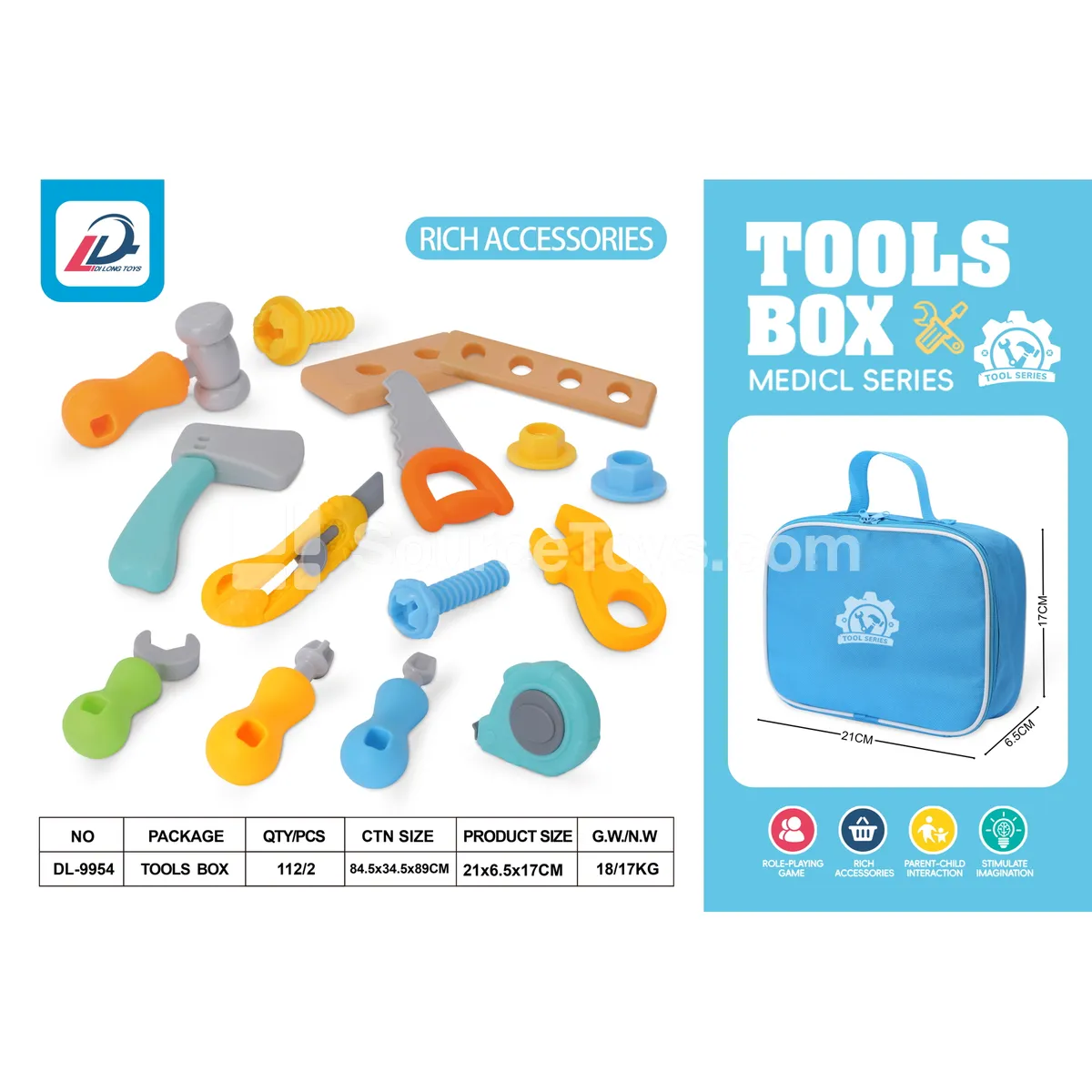 Pretend-Play Tool Carry Case (400D Eco Fabric) Pretend-Play Tool Carry Case (400D Eco Fabric)
