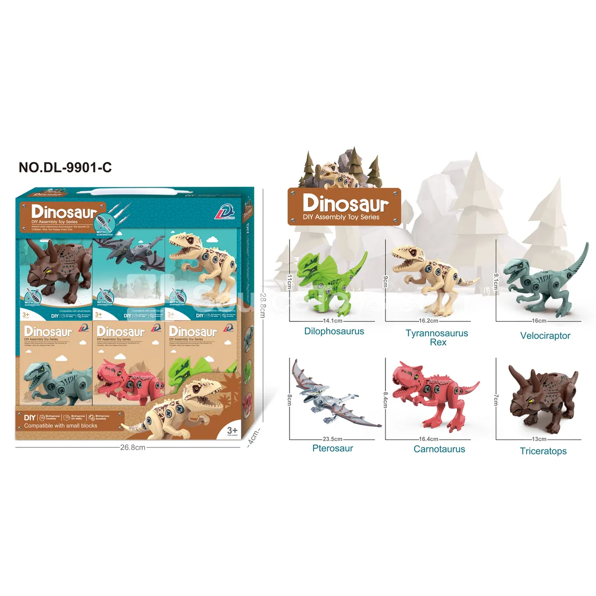 Dinosaur Egg Display Box 6-Pack DIY Assembly Dinosaur Model Compatible with Small Building Blocks Dinosaur Egg Display Box 6-Pack DIY Assembly Dinosaur Model Compatible with Small Building Blocks