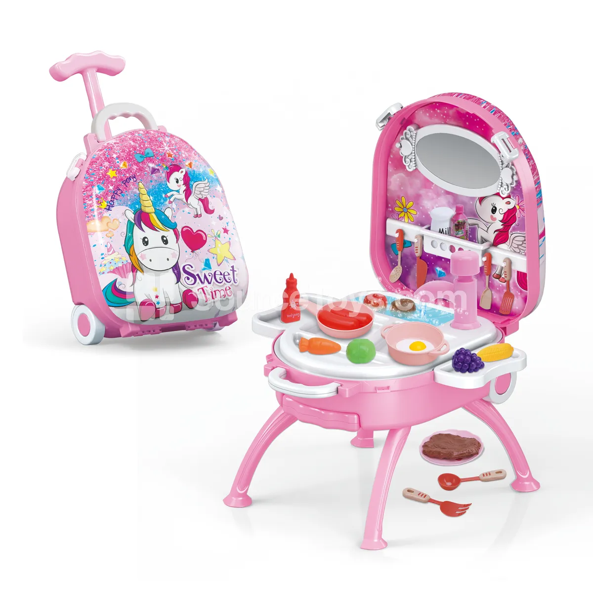 Unicorn 4-in-1 Suitcase Trolley Alloy Backpack Set Pretend-Play Kitchen Unicorn 4-in-1 Suitcase Trolley Alloy Backpack Set Pretend-Play Kitchen