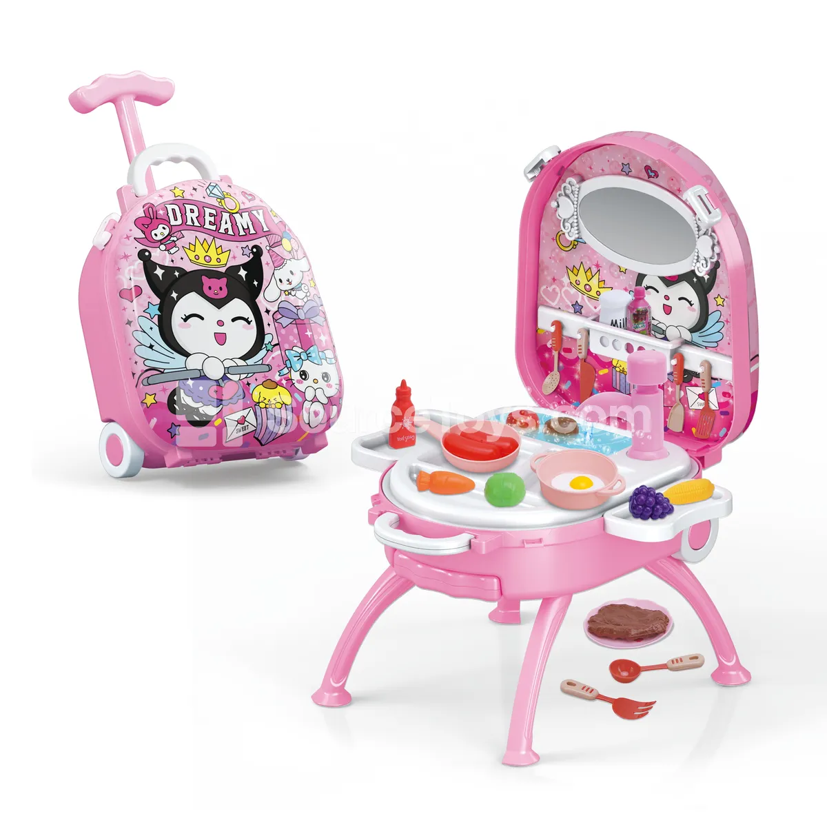 4-in-1 Luggage Backpack Set with Pretend-Play Tableware 4-in-1 Luggage Backpack Set with Pretend-Play Tableware