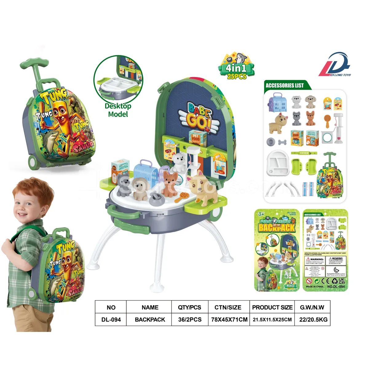 Mountains and Seas 4-in-1 Trolley Pet Dog Alloy Backpack Set Mountains and Seas 4-in-1 Trolley Pet Dog Alloy Backpack Set