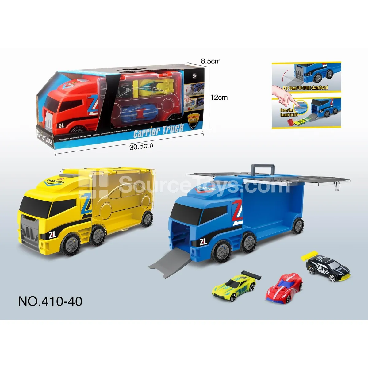 Launcher Car Carrier Set with 3 Cars