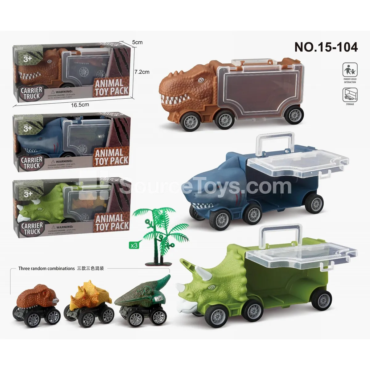 Dinosaur Ride-On Toys  Triceratops, Shark, Tyrannosaurus  3 Styles Assorted