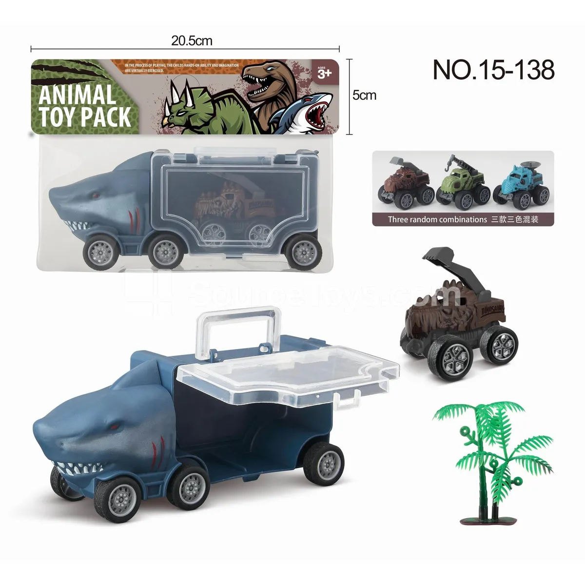 Shark Handle Ride-On with 1 Pullback Dinosaur Toy Shark Handle Ride-On with 1 Pullback Dinosaur Toy