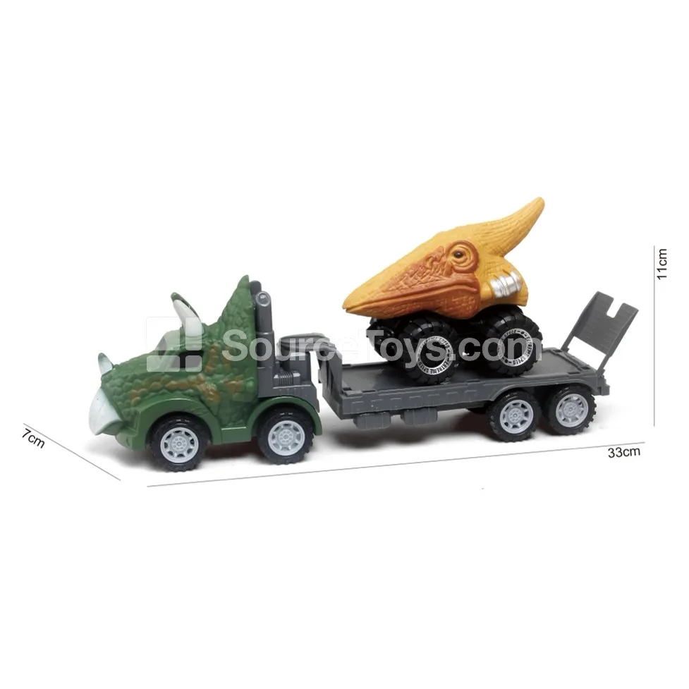 Triceratops Cage Cart with 3 Dinosaur Cars