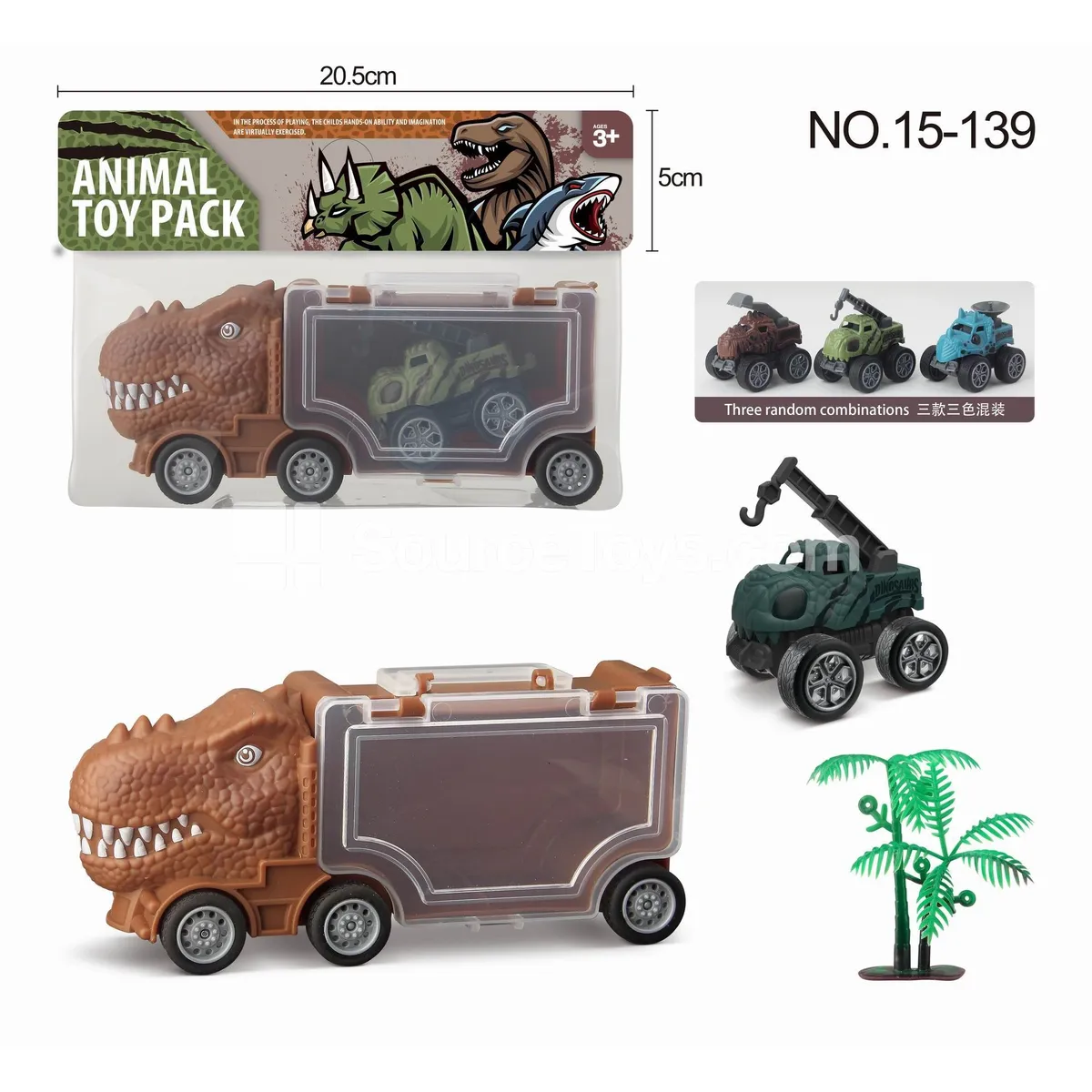 Dinosaur Truck Carry Case with 1 Pullback Dinosaur & 1 Tree Dinosaur Truck Carry Case with 1 Pullback Dinosaur & 1 Tree