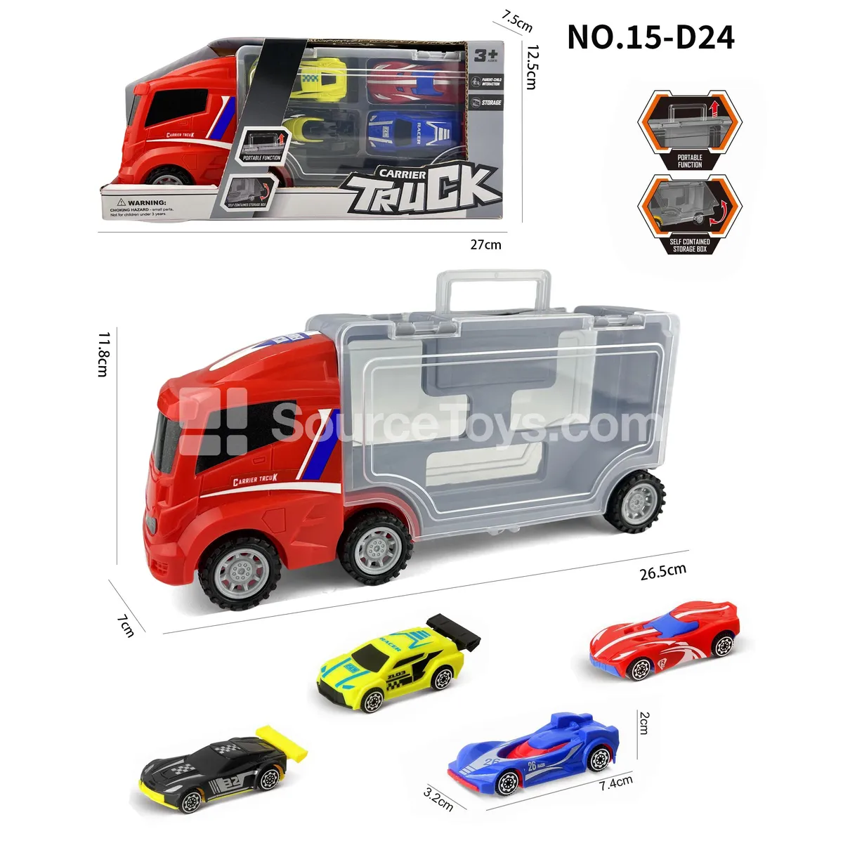 Square-head Storage Car & 4 AB Cars