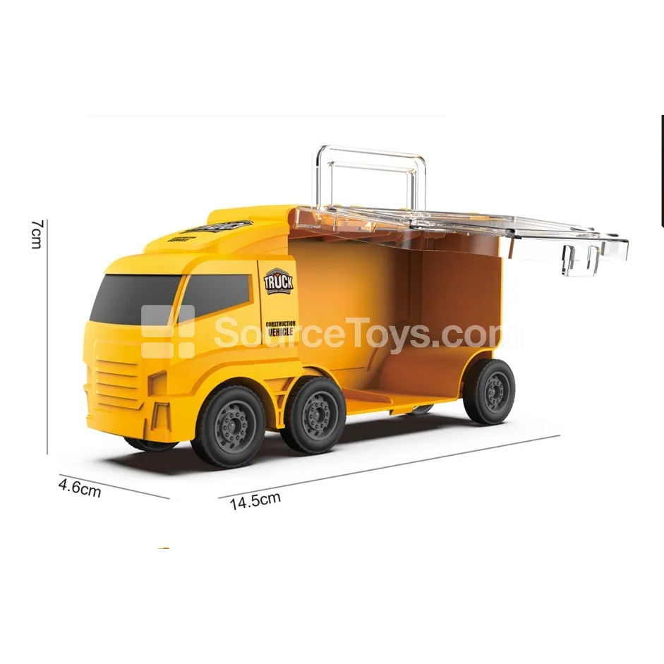 Construction Mini Storage Truck with 4 Construction Cars and Launcher