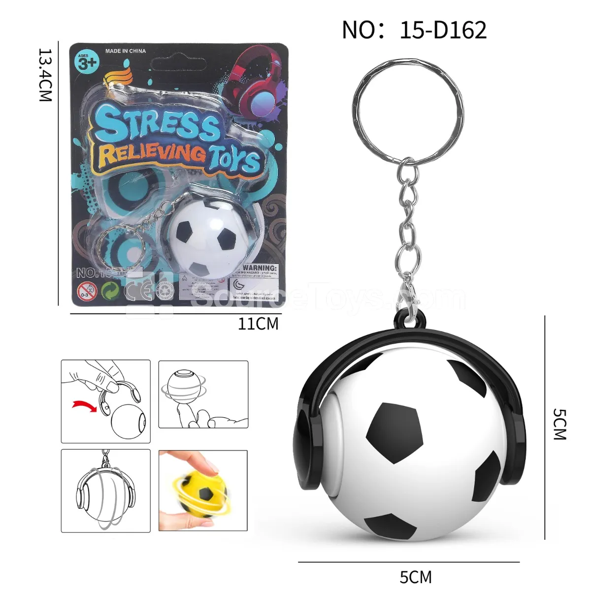 Spinning Soccer Keychain (Assorted, 5 pcs min.) Spinning Soccer Keychain (Assorted, 5 pcs min.)