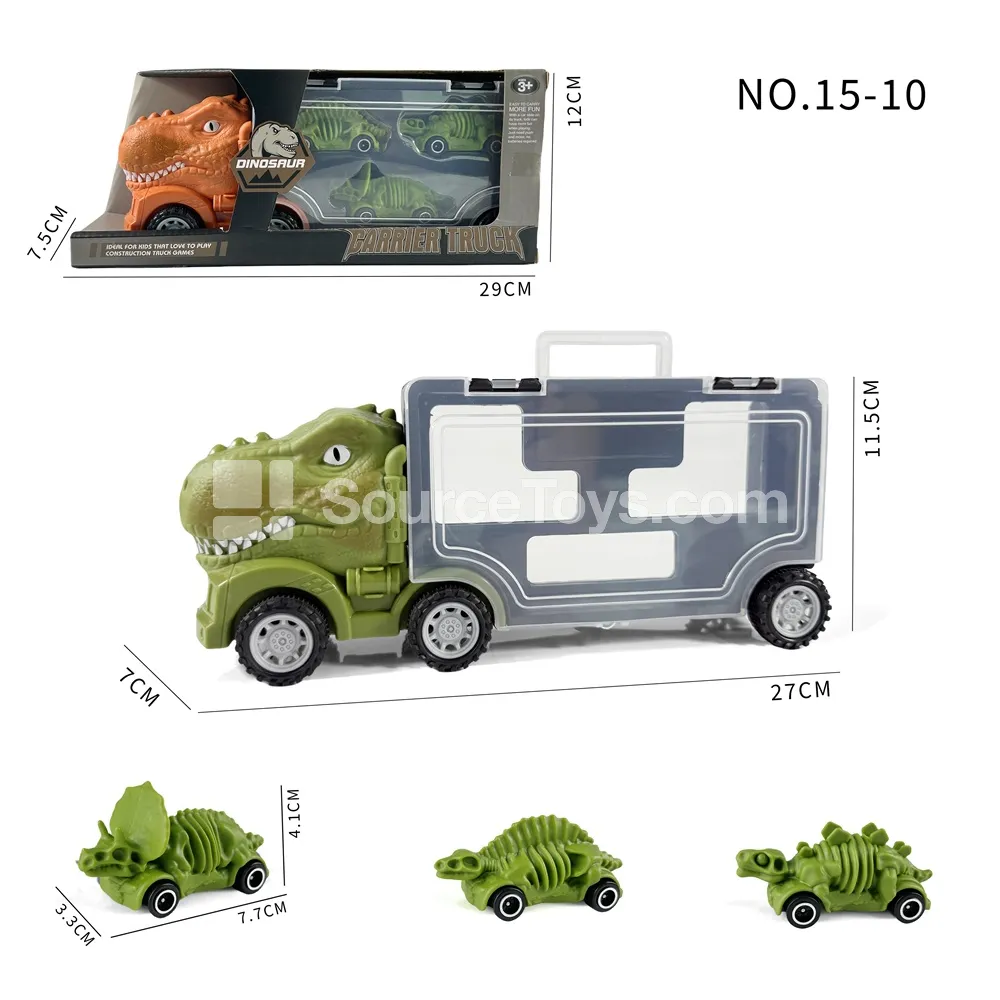 T-Rex Storage Truck with 3 Skeleton Dinosaur Cars