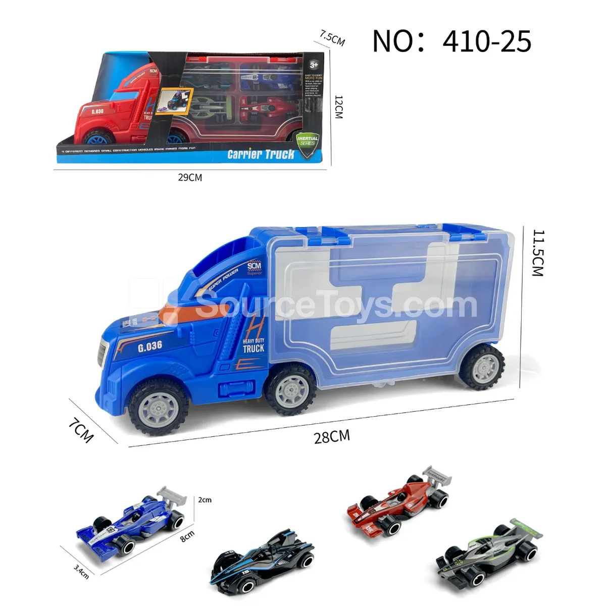 Storage Truck with 4 F1 Cars