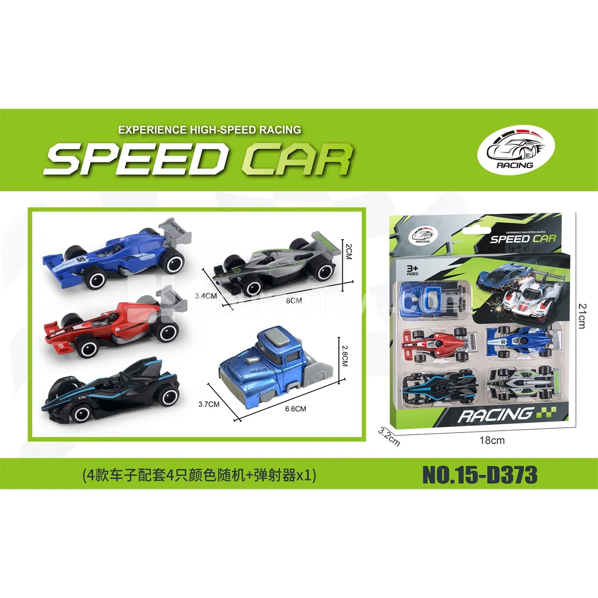 4 F1 Racing Cars + 1 Launcher
