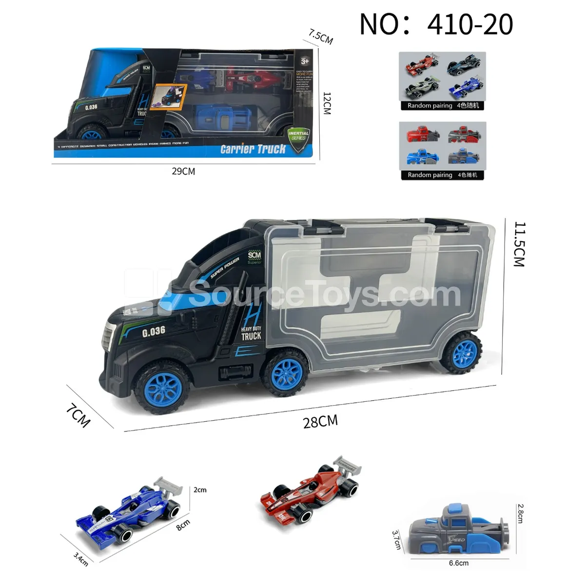 Storage Truck with 2 F1 Cars and 1 Launcher