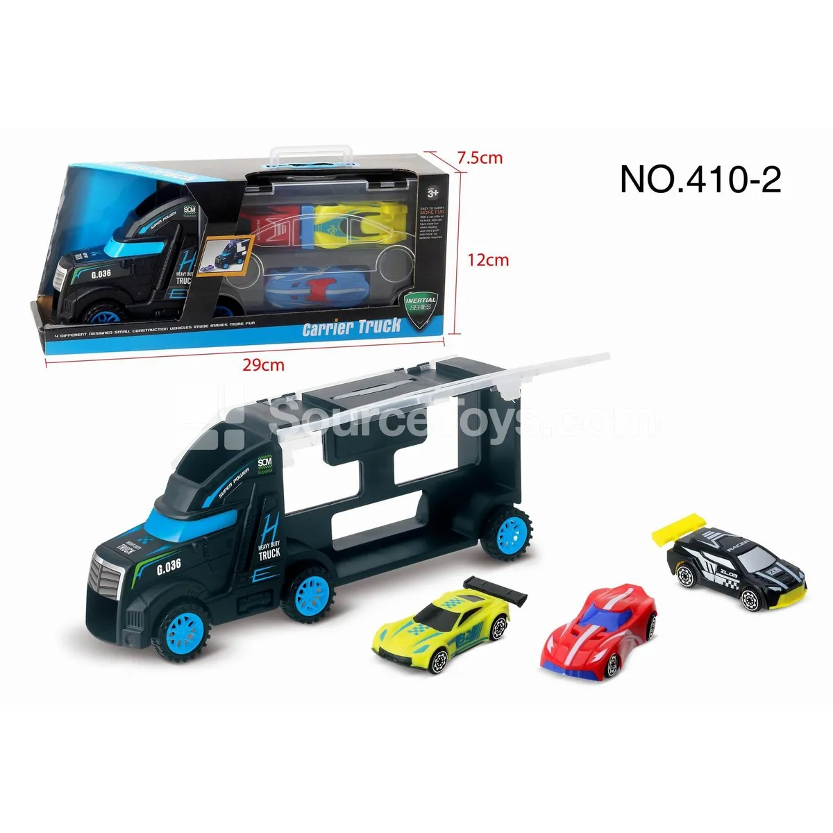 Car Carrier with 3 Race Cars