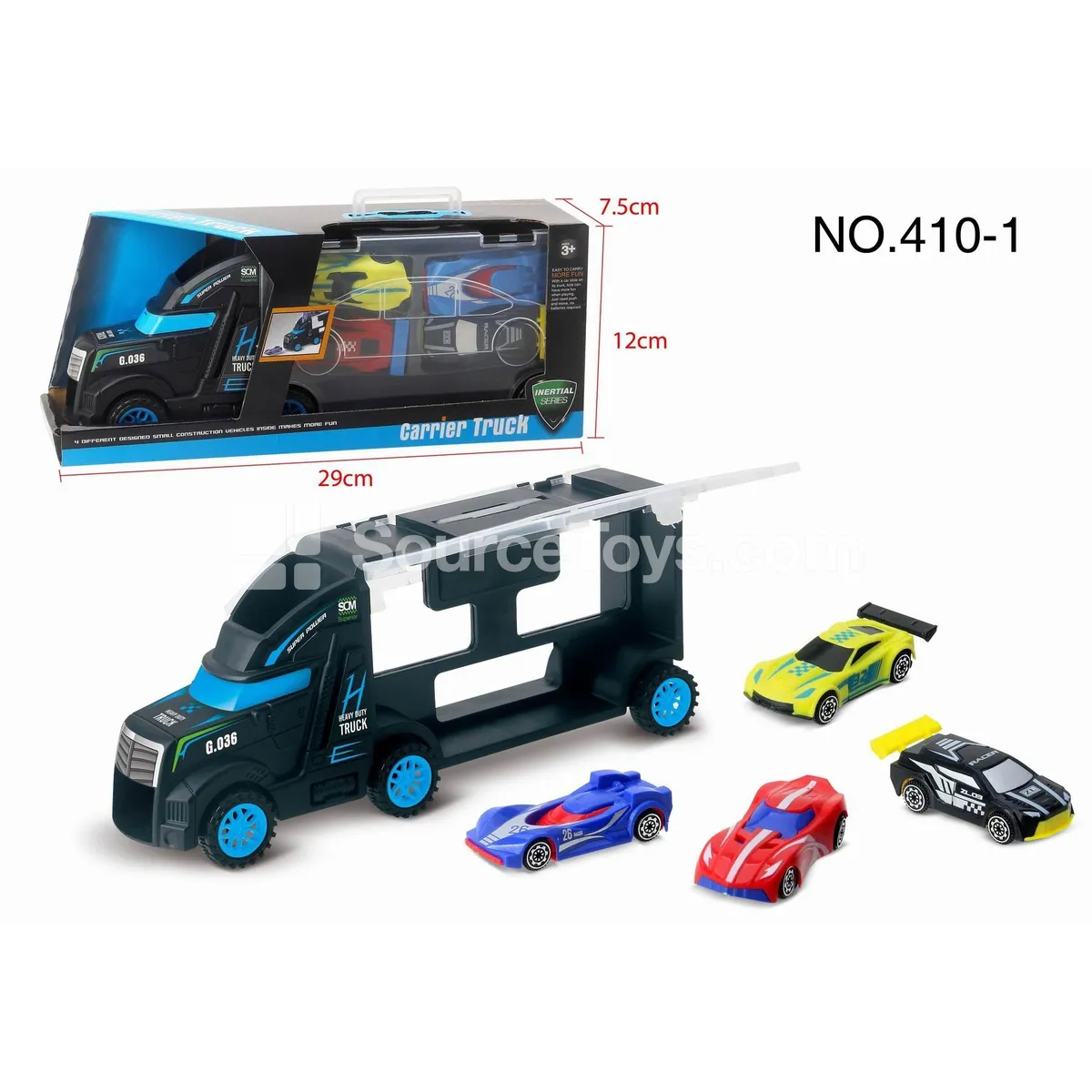 Car Carrier with 4 Race Cars