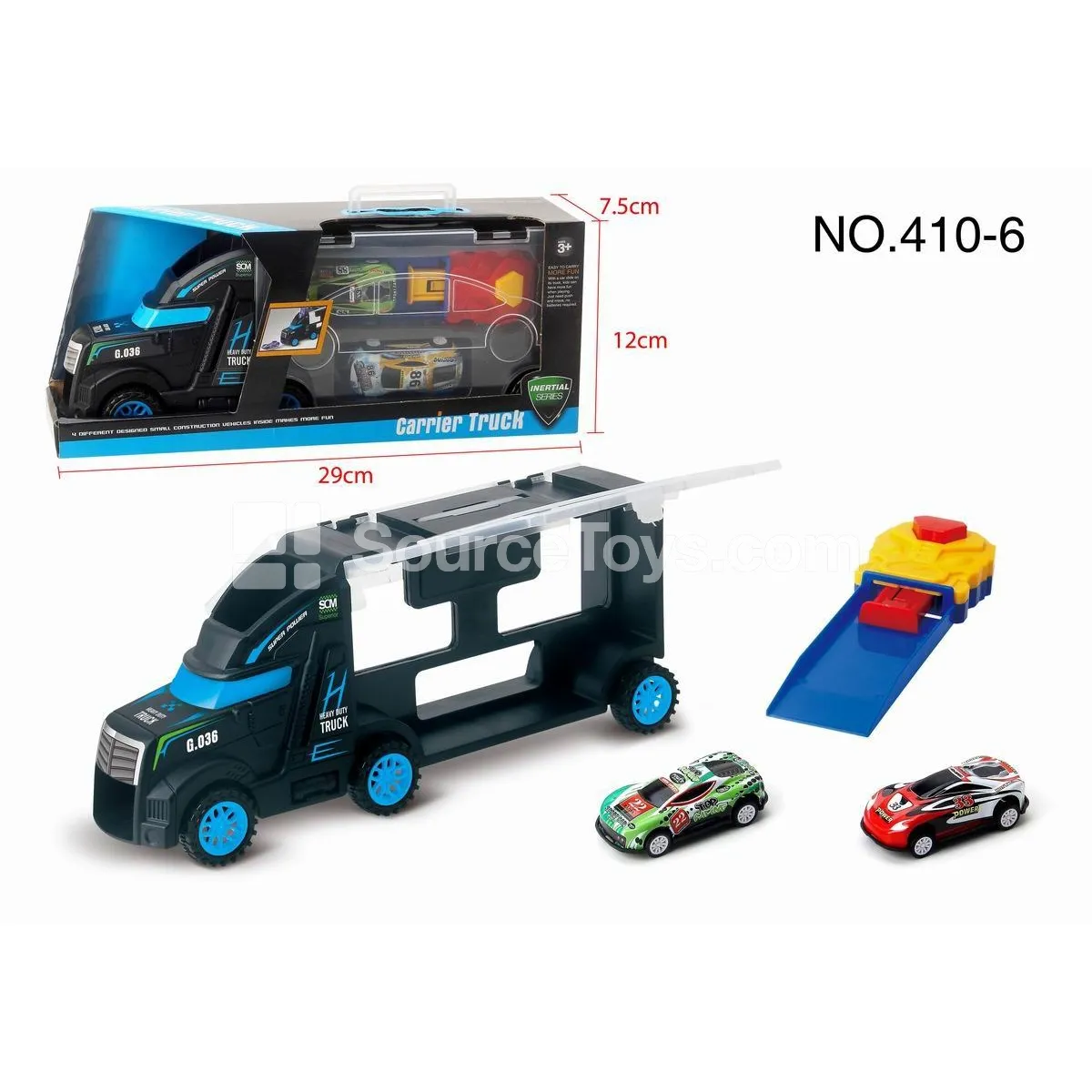 Carrier Truck with 2 Metal Cars & Launcher