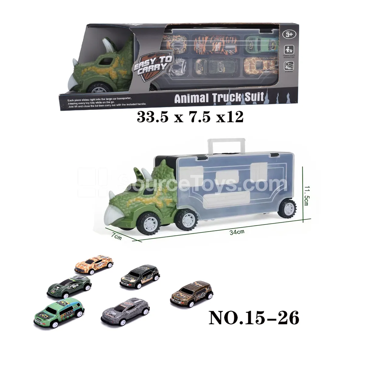 Dinosaur Tin Toy Pullback Cars 6-Pack Dinosaur Tin Toy Pullback Cars 6-Pack