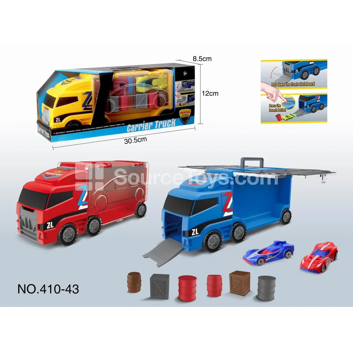 Launcher Car Set with 2 Sports Cars and 6 Accessories