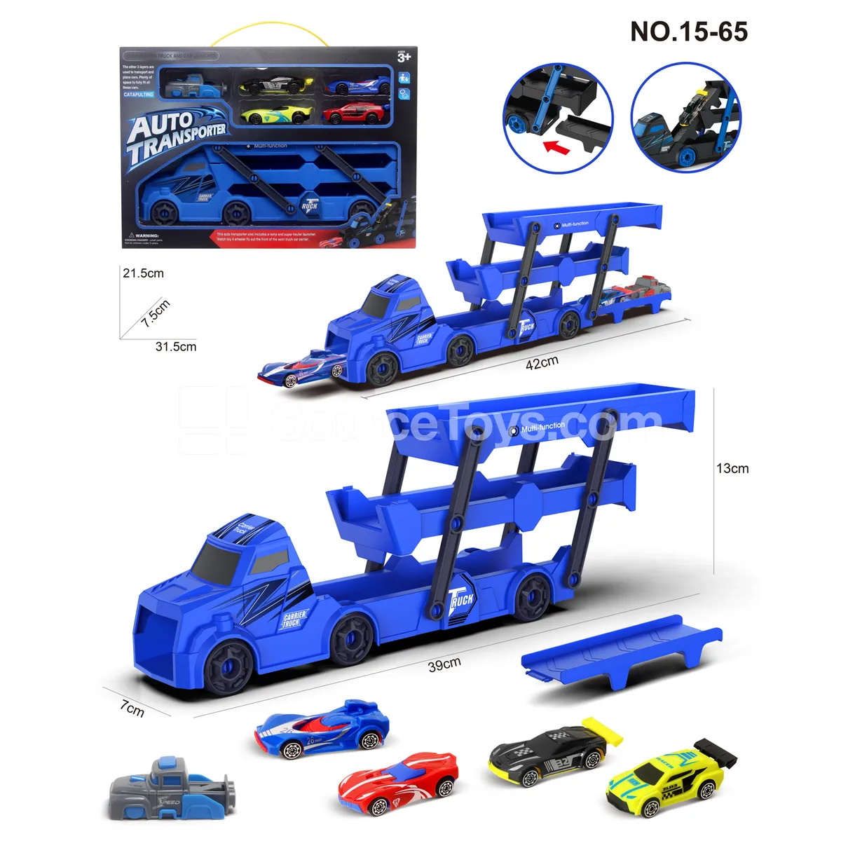 Tractor Foldable Truck with 4 Cars & 1 Launcher