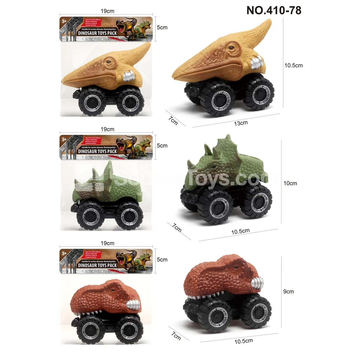 Inertia Dinosaur Car, 1 pc, 3 Styles 3 Colors Assorted Inertia Dinosaur Car, 1 pc, 3 Styles 3 Colors Assorted