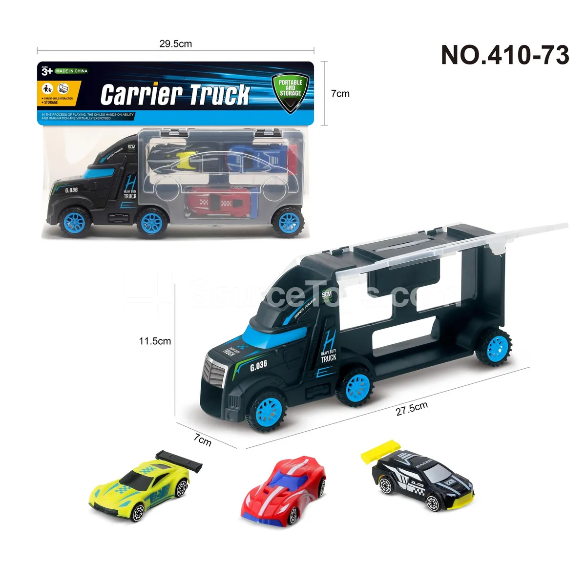Car Carrier with 3 Push Cars (Assorted) Car Carrier with 3 Push Cars (Assorted)