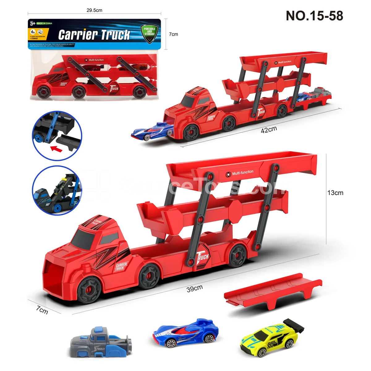 Folding Truck with 2 Cars and 1 Launcher
