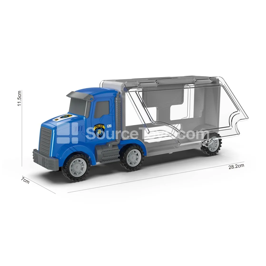 Police Storage Truck with 4 Police Cars Police Storage Truck with 4 Police Cars