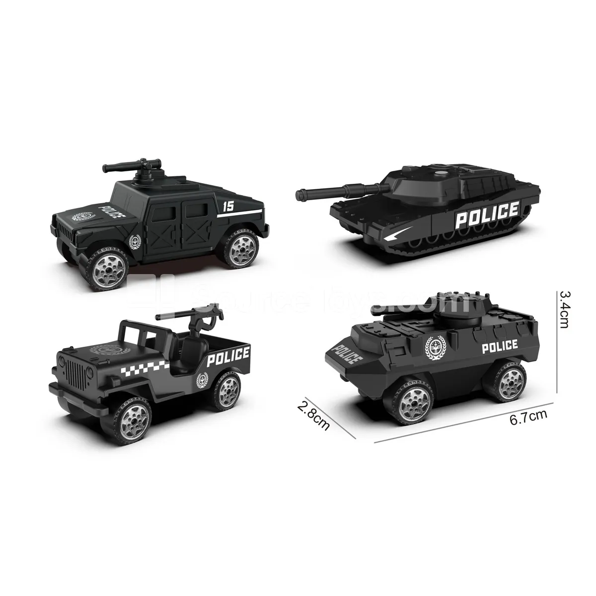 Police Car Set with 4 Vehicles and 1 Launcher Police Car Set with 4 Vehicles and 1 Launcher
