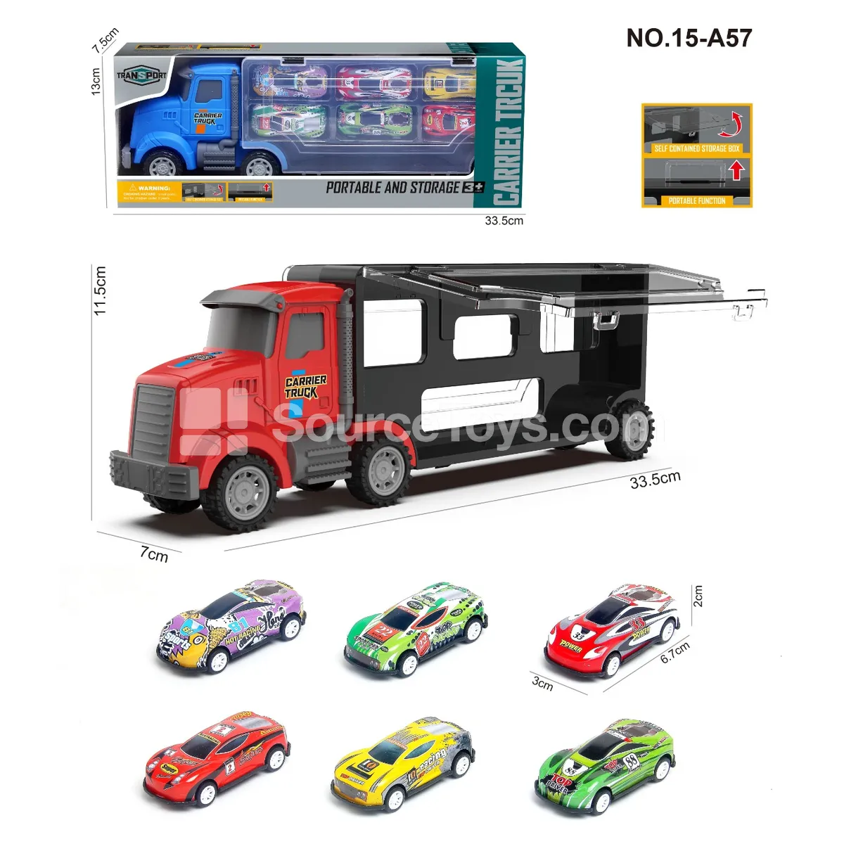 Storage Truck with 6 Tin Toy Cars Storage Truck with 6 Tin Toy Cars