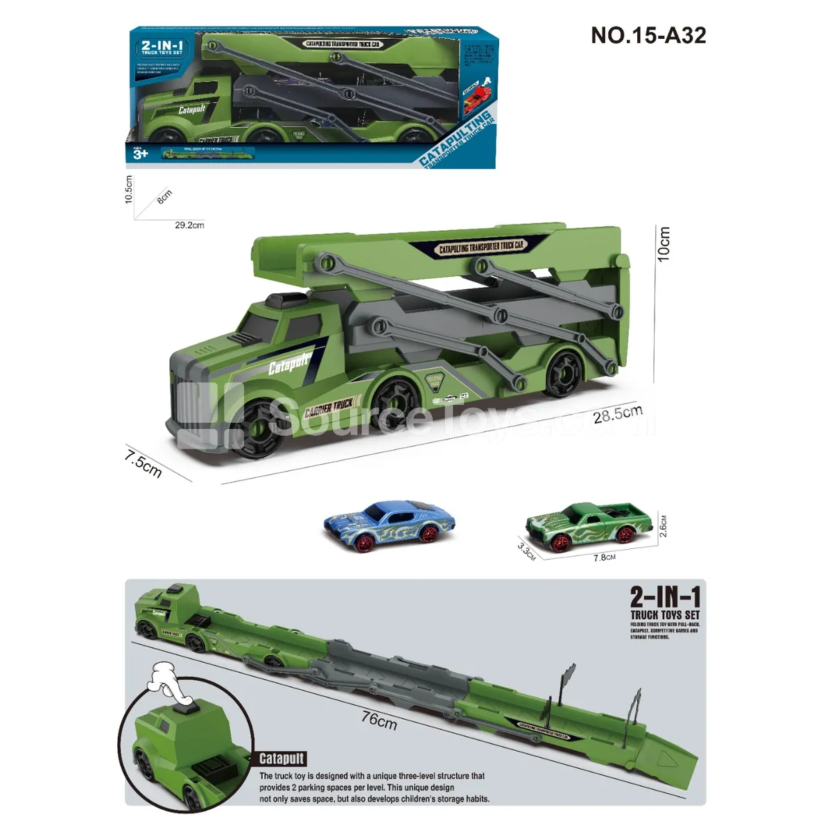 Folding Launcher Car with 2 Muscle Cars Folding Launcher Car with 2 Muscle Cars