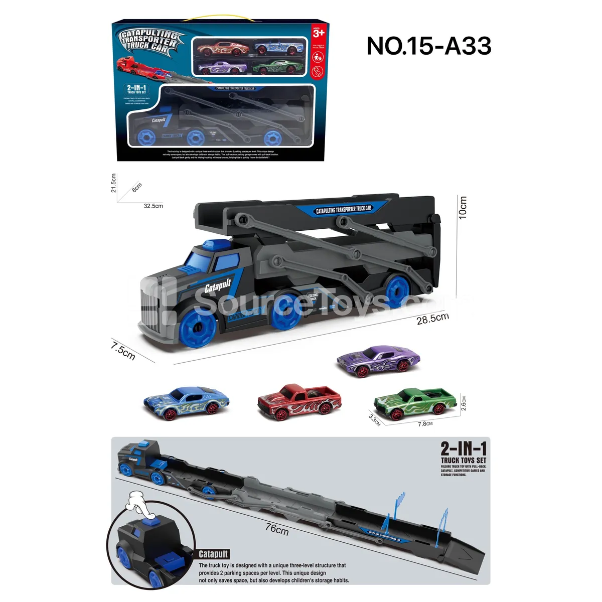 Folding Launcher Car with 4 Muscle Cars Folding Launcher Car with 4 Muscle Cars
