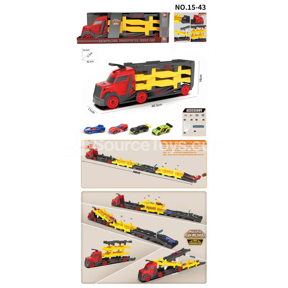 launch track car with 4 mini cars A & B launch track car with 4 mini cars A & B