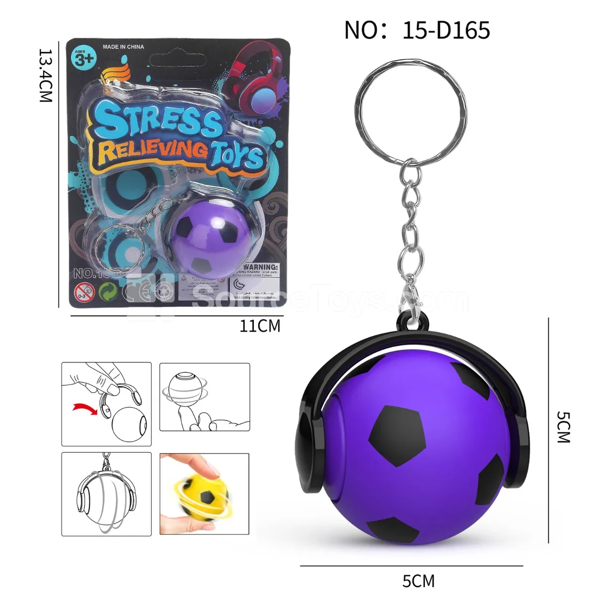 Spinning Soccer Keychain (Assorted 5 pcs min.) Spinning Soccer Keychain (Assorted 5 pcs min.)