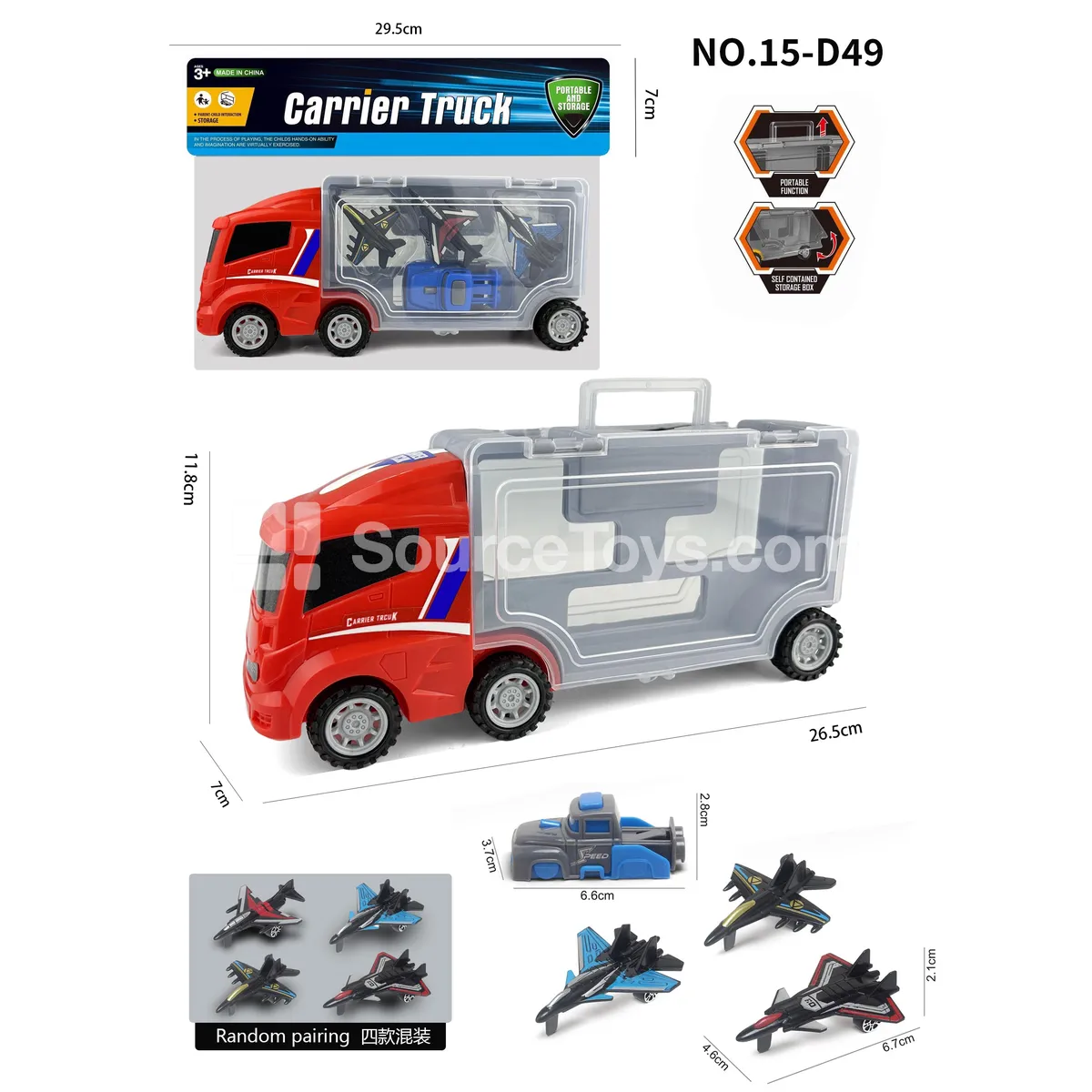 Blockhead Storage Car with 3 Planes and Launcher Blockhead Storage Car with 3 Planes and Launcher