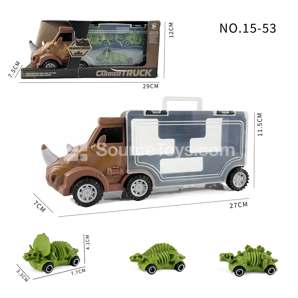 Rhino Storage Truck + 3 Skeleton Dinosaur Cars Rhino Storage Truck + 3 Skeleton Dinosaur Cars